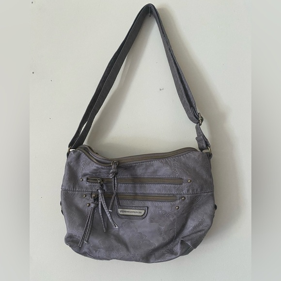 Stone Mountain Accessories Handbags - Stone Mountain Embossed Floral Handbag/Shoulder Bag